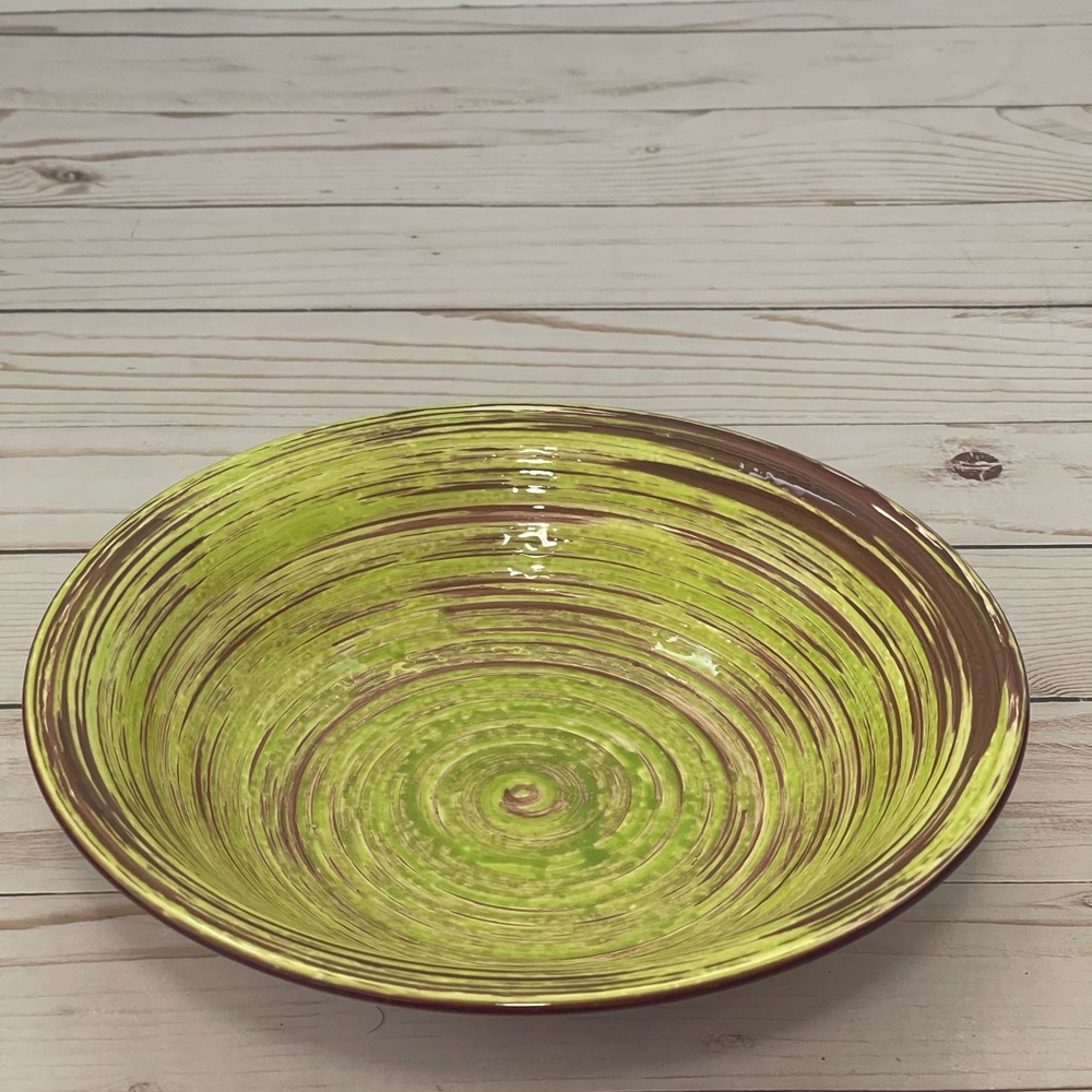 Vancasso Albero Green Brown Swirl Soup/Cereal Bowl Stoneware Dinnerware